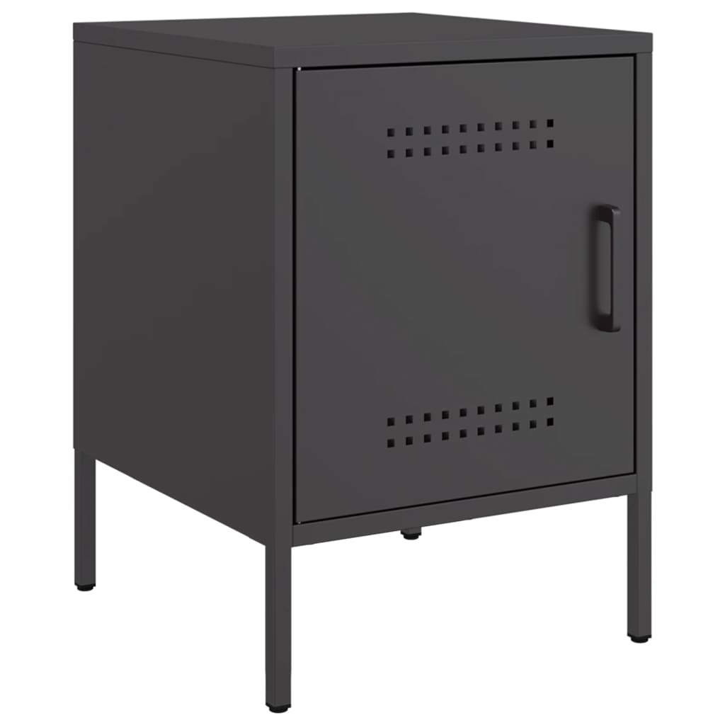 vidaXL Bedside Cabinets 2 pcs Black 36x39x50,5 cm Steel