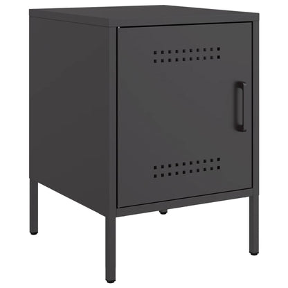 vidaXL Bedside Cabinets 2 pcs Black 36x39x50,5 cm Steel