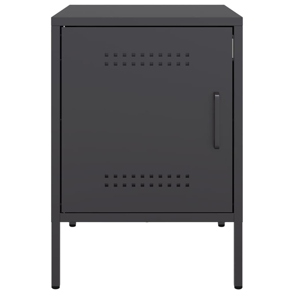 vidaXL Bedside Cabinets 2 pcs Black 36x39x50,5 cm Steel