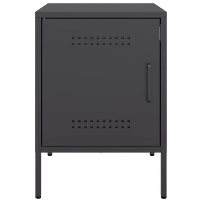 vidaXL Bedside Cabinets 2 pcs Black 36x39x50,5 cm Steel
