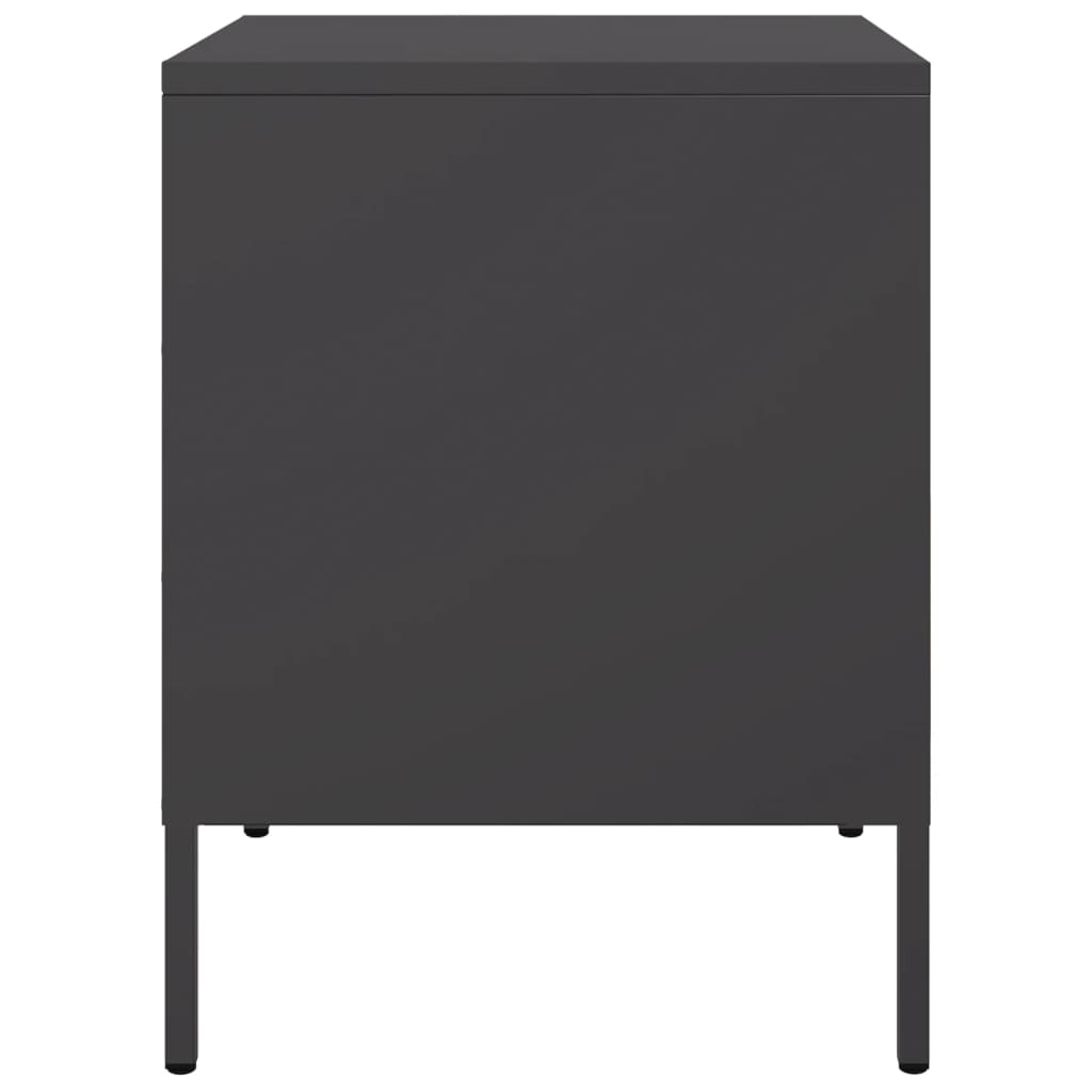 vidaXL Bedside Cabinets 2 pcs Black 36x39x50,5 cm Steel