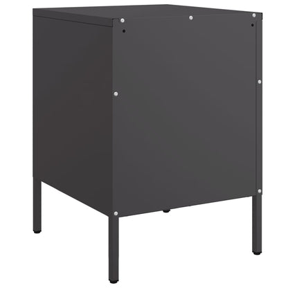 vidaXL Bedside Cabinets 2 pcs Black 36x39x50,5 cm Steel