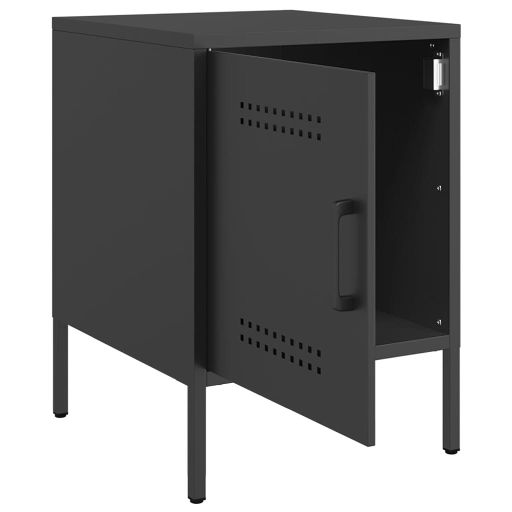 vidaXL Bedside Cabinets 2 pcs Black 36x39x50,5 cm Steel