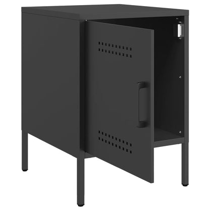 vidaXL Bedside Cabinets 2 pcs Black 36x39x50,5 cm Steel