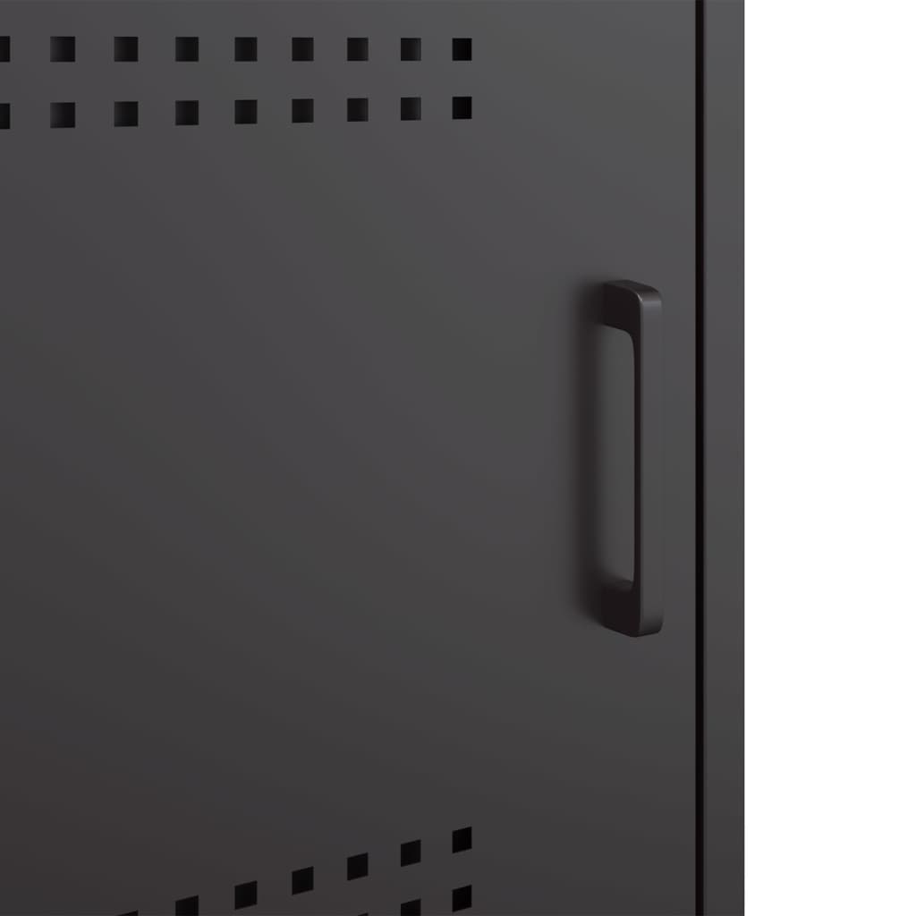 vidaXL Bedside Cabinets 2 pcs Black 36x39x50,5 cm Steel
