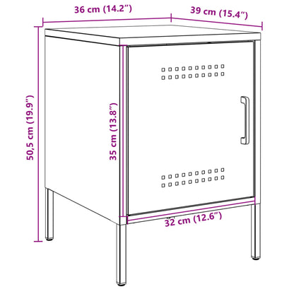 vidaXL Bedside Cabinets 2 pcs Black 36x39x50.5 cm Steel