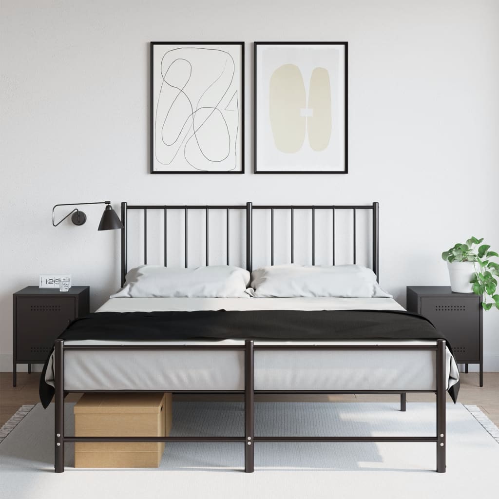 vidaXL Bedside Cabinets 2 pcs Black 36x39x50,5 cm Steel
