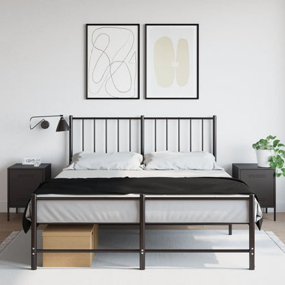 vidaXL Bedside Cabinets 2 pcs Black 36x39x50,5 cm Steel