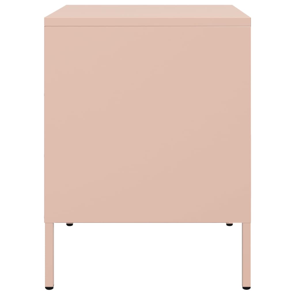 vidaXL Bedside Cabinets 2 pcs Pink 36x39x50.5 cm Steel