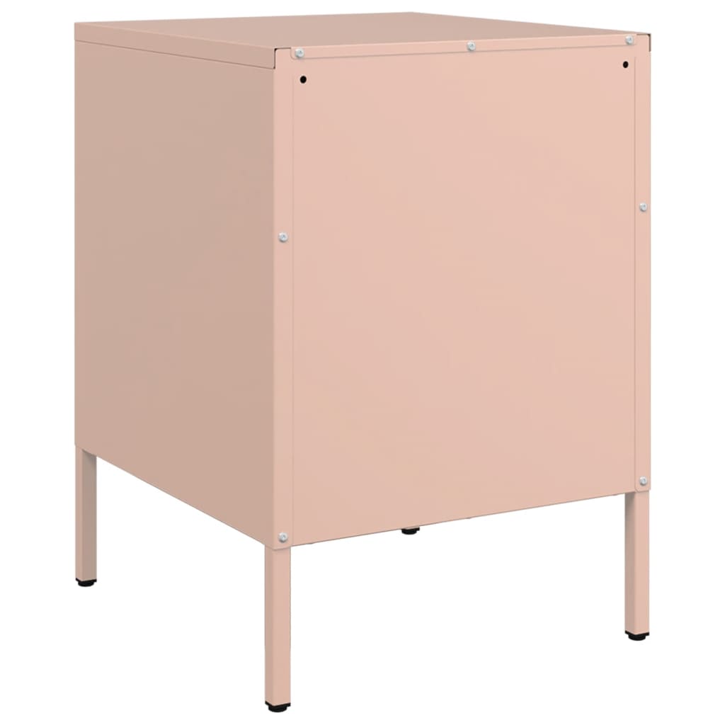 vidaXL Bedside Cabinets 2 pcs Pink 36x39x50.5 cm Steel