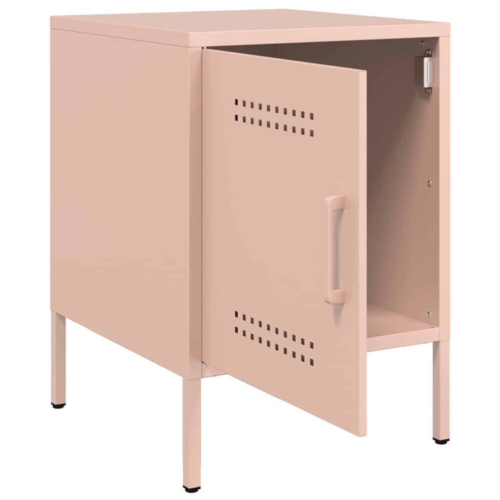 vidaXL Bedside Cabinets 2 pcs Pink 36x39x50.5 cm Steel