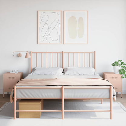 vidaXL Bedside Cabinets 2 pcs Pink 36x39x50.5 cm Steel