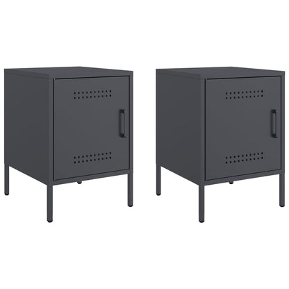vidaXL Bedside Cabinets 2 pcs Anthracite 36x39x50,5 cm Steel