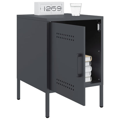 vidaXL Bedside Cabinets 2 pcs Anthracite 36x39x50,5 cm Steel