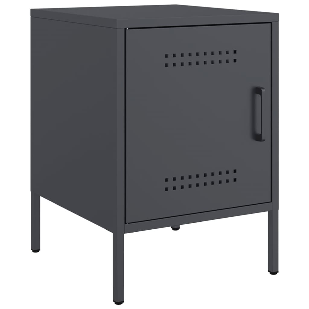 vidaXL Bedside Cabinets 2 pcs Anthracite 36x39x50,5 cm Steel