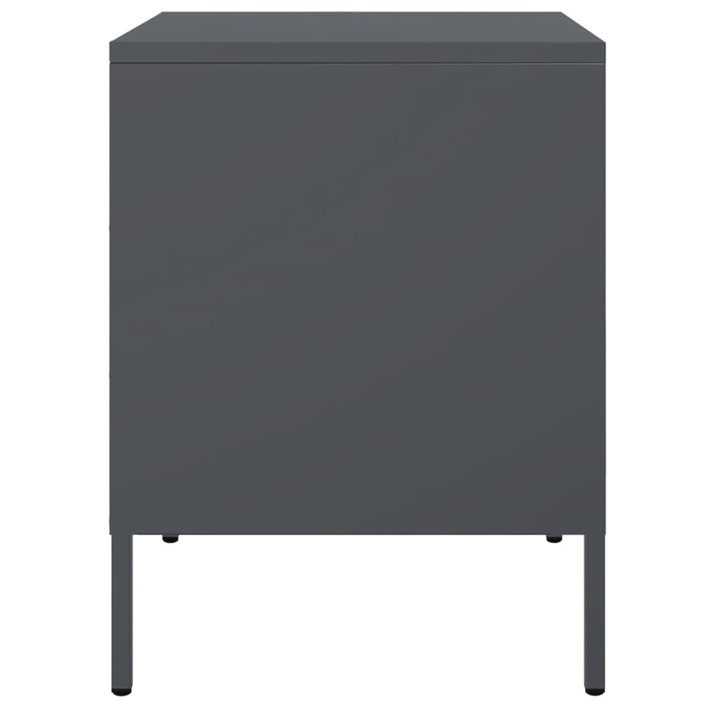 vidaXL Bedside Cabinets 2 pcs Anthracite 36x39x50,5 cm Steel