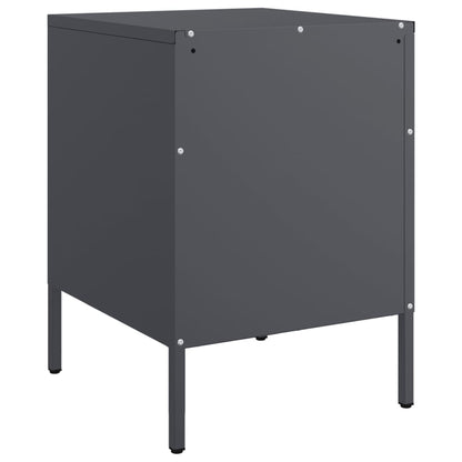 vidaXL Bedside Cabinets 2 pcs Anthracite 36x39x50,5 cm Steel