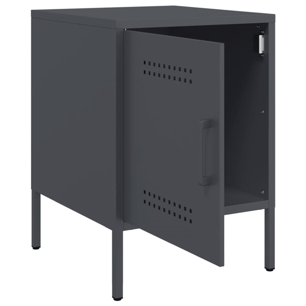 vidaXL Bedside Cabinets 2 pcs Anthracite 36x39x50,5 cm Steel