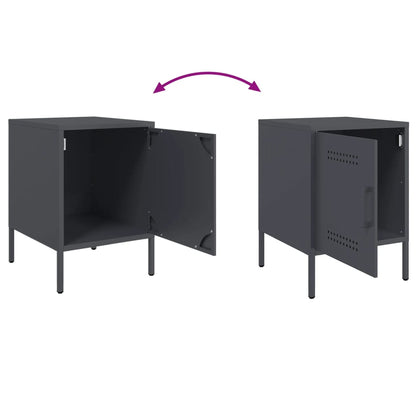 vidaXL Bedside Cabinets 2 pcs Anthracite 36x39x50,5 cm Steel