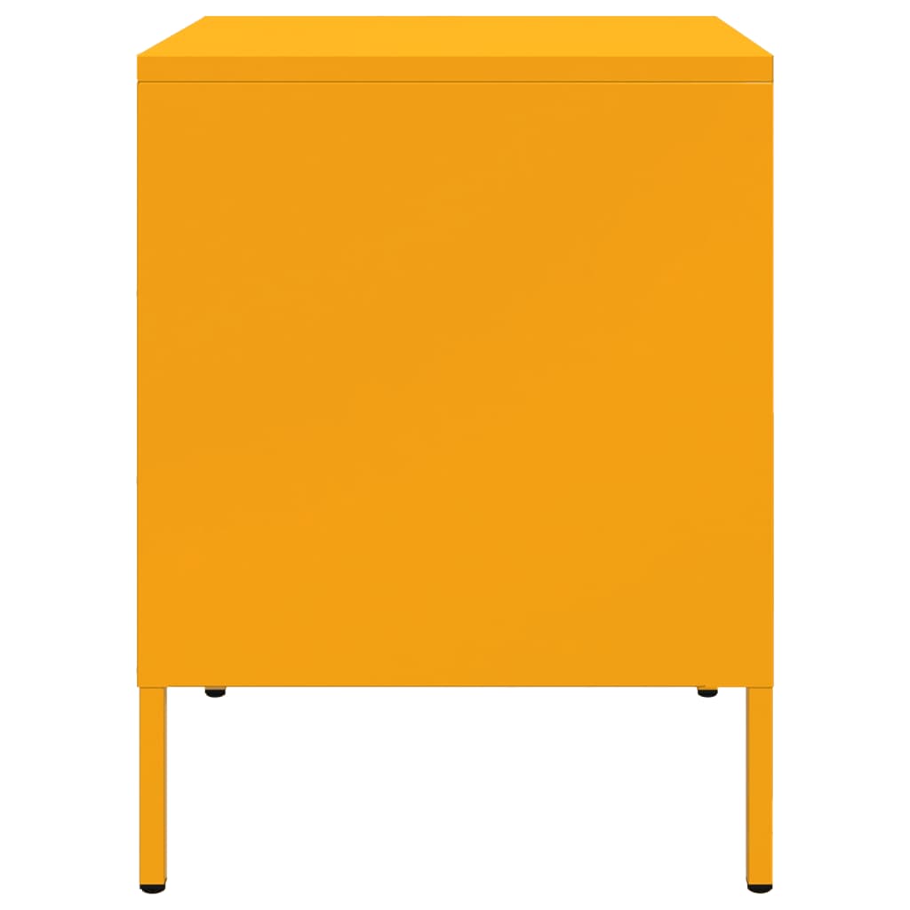 vidaXL Bedside Cabinet Mustard Yellow 36x39x50.5 cm Steel