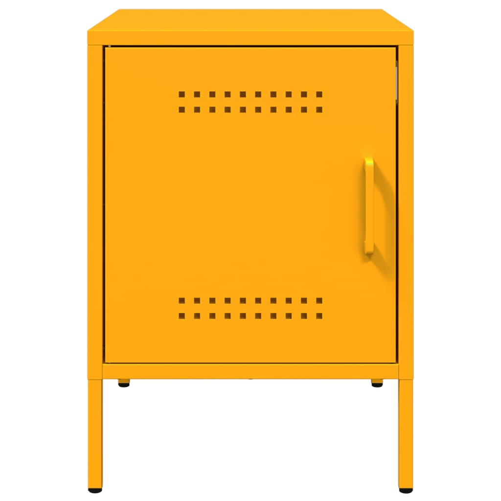 vidaXL Bedside Cabinets 2 pcs Mustard Yellow 36x39x50.5 cm Steel