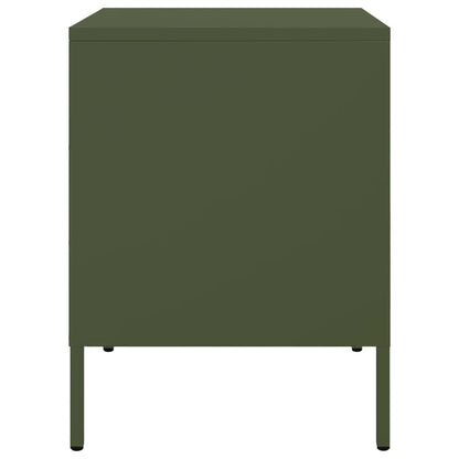 vidaXL Bedside Cabinet Olive Green 36x39x50.5 cm Steel