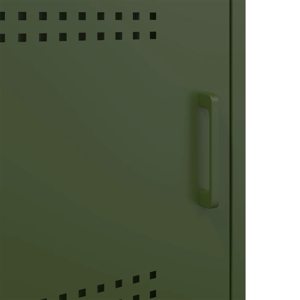 vidaXL Bedside Cabinets 2 pcs Olive Green 36x39x50,5 cm Steel