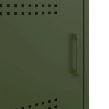 vidaXL Bedside Cabinets 2 pcs Olive Green 36x39x50,5 cm Steel
