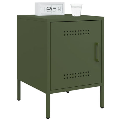 vidaXL Bedside Cabinets 2 pcs Olive Green 36x39x50,5 cm Steel