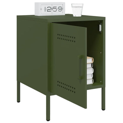 vidaXL Bedside Cabinets 2 pcs Olive Green 36x39x50,5 cm Steel