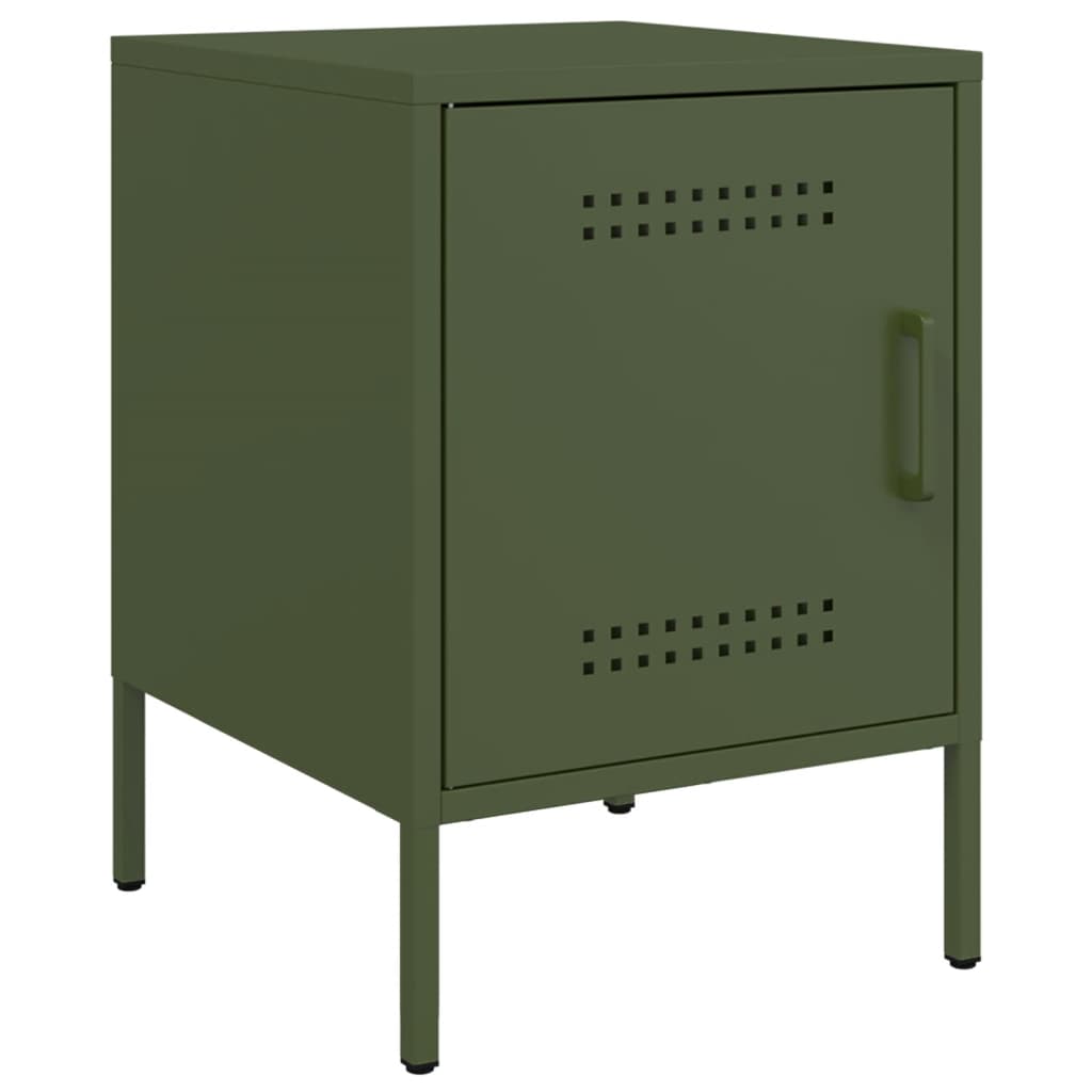 vidaXL Bedside Cabinets 2 pcs Olive Green 36x39x50,5 cm Steel