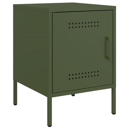 vidaXL Bedside Cabinets 2 pcs Olive Green 36x39x50,5 cm Steel
