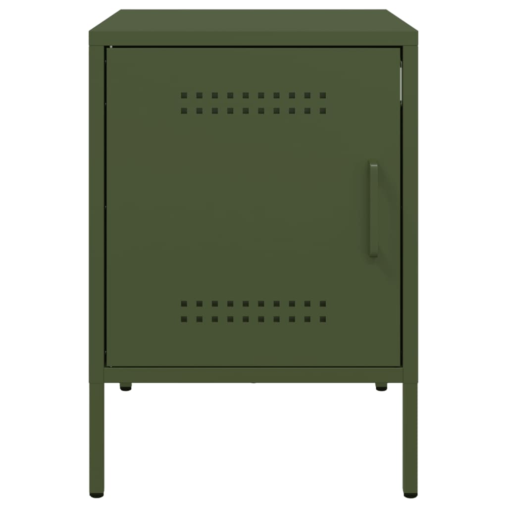 vidaXL Bedside Cabinets 2 pcs Olive Green 36x39x50,5 cm Steel