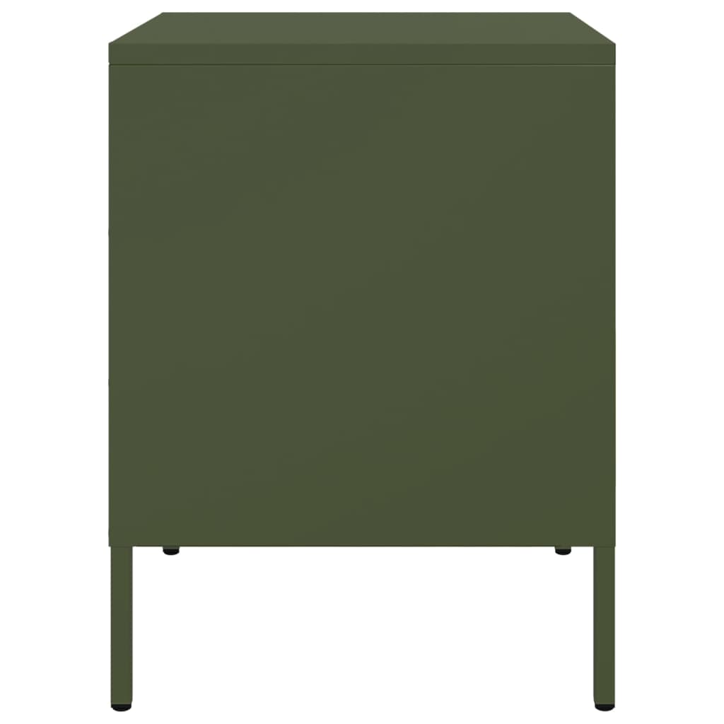 vidaXL Bedside Cabinets 2 pcs Olive Green 36x39x50,5 cm Steel