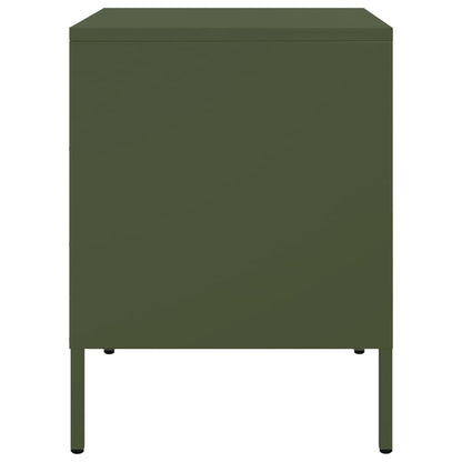 vidaXL Bedside Cabinets 2 pcs Olive Green 36x39x50,5 cm Steel