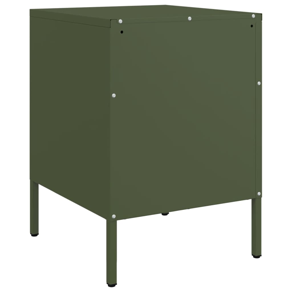 vidaXL Bedside Cabinets 2 pcs Olive Green 36x39x50.5 cm Steel