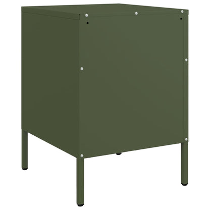 vidaXL Bedside Cabinets 2 pcs Olive Green 36x39x50.5 cm Steel