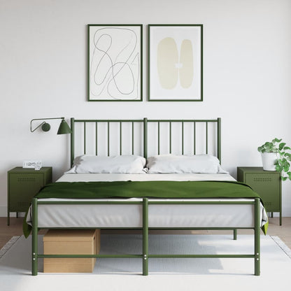 vidaXL Bedside Cabinets 2 pcs Olive Green 36x39x50,5 cm Steel