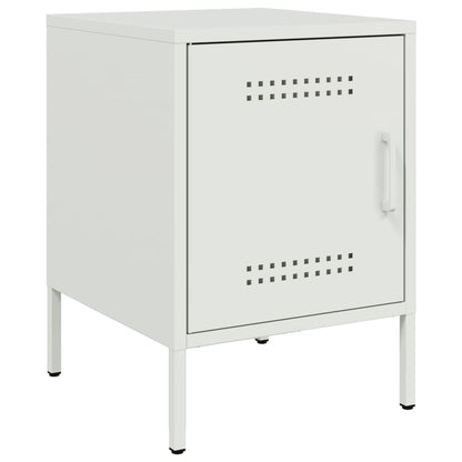 vidaXL Bedside Cabinet White 36x39x50,5 cm Steel