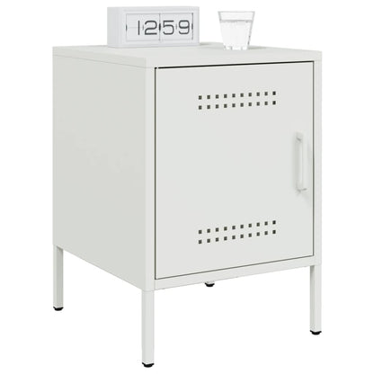 vidaXL Bedside Cabinet White 36x39x50,5 cm Steel