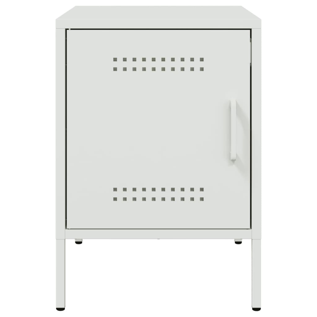 vidaXL Bedside Cabinet White 36x39x50,5 cm Steel