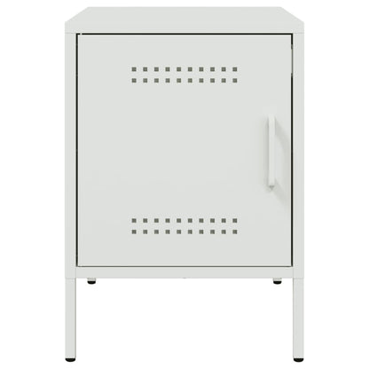 vidaXL Bedside Cabinet White 36x39x50,5 cm Steel