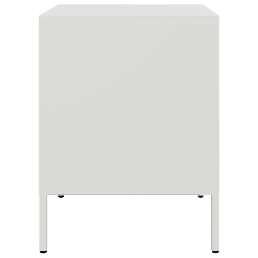 vidaXL Bedside Cabinet White 36x39x50,5 cm Steel