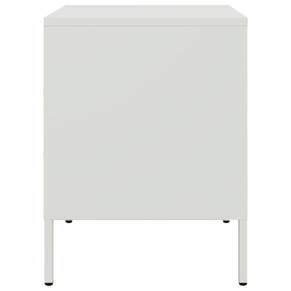vidaXL Bedside Cabinet White 36x39x50,5 cm Steel
