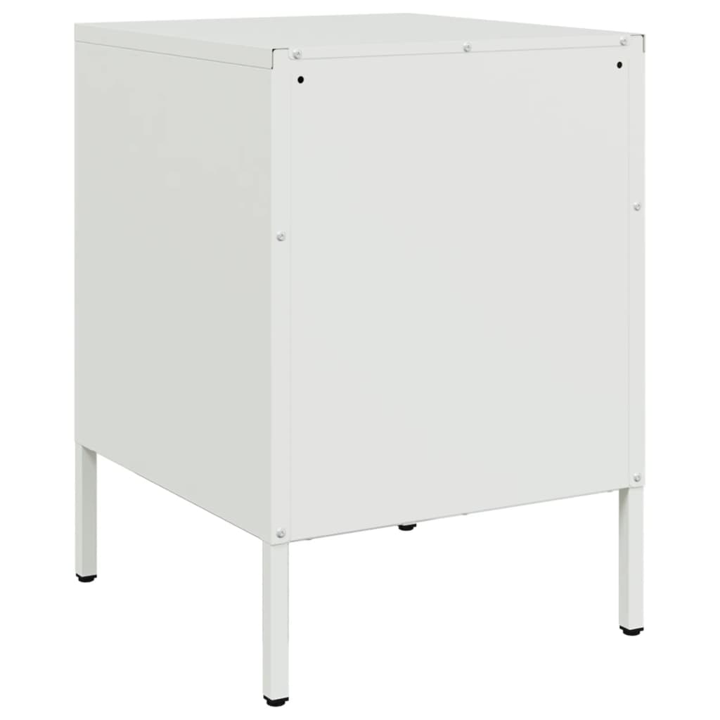 vidaXL Bedside Cabinet White 36x39x50,5 cm Steel