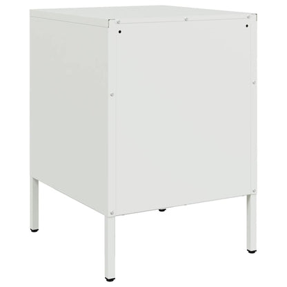 vidaXL Bedside Cabinet White 36x39x50,5 cm Steel