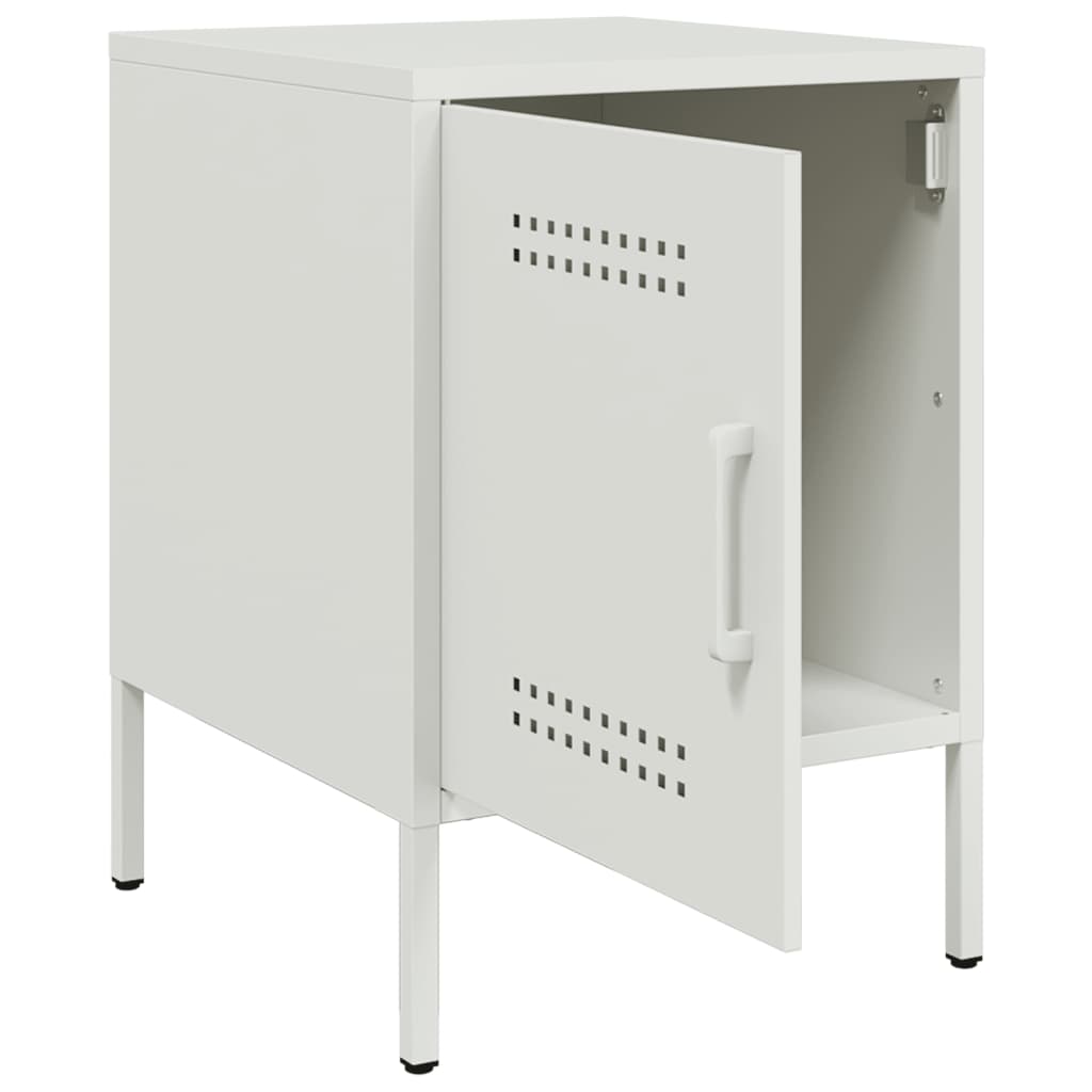 vidaXL Bedside Cabinet White 36x39x50,5 cm Steel