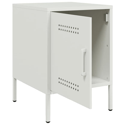 vidaXL Bedside Cabinet White 36x39x50,5 cm Steel