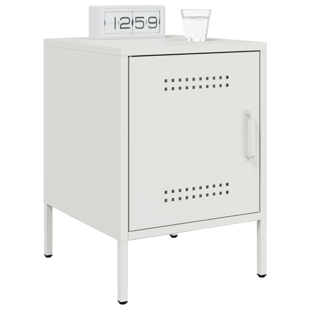 vidaXL Bedside Cabinets 2 pcs White 36x39x50,5 cm Steel