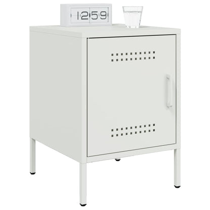 vidaXL Bedside Cabinets 2 pcs White 36x39x50,5 cm Steel